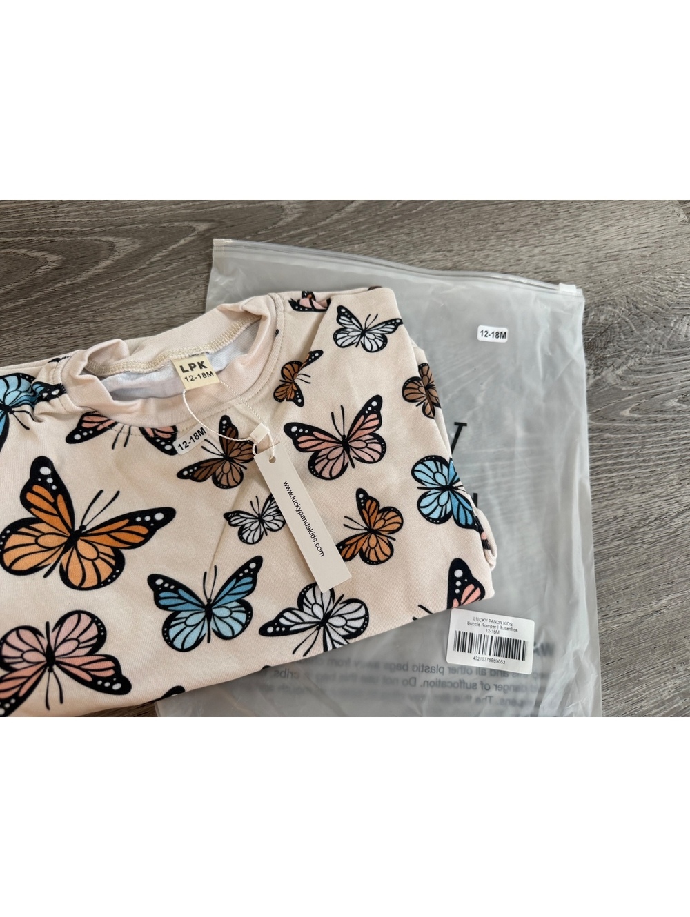 Lucky Panda Kids, LPK, Bubble Romper, 12-18 months, Butterflies